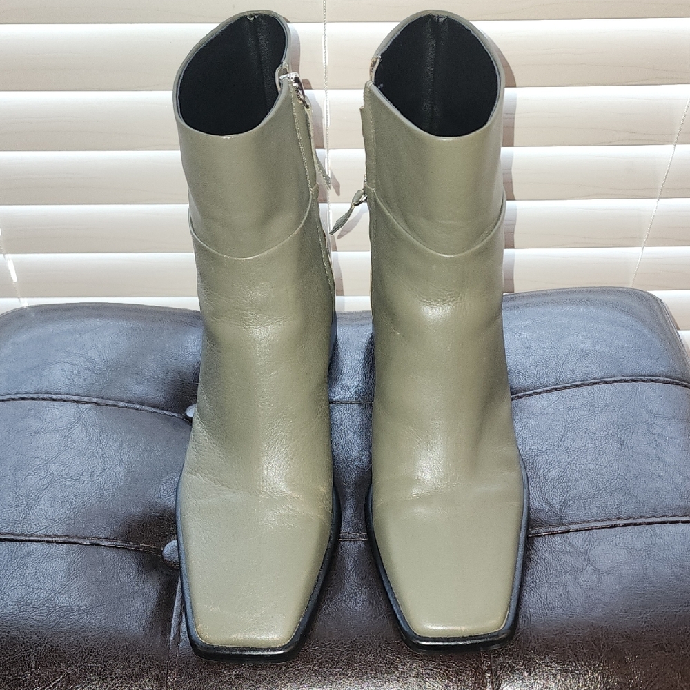 Zara Sage Green Ankle Boots